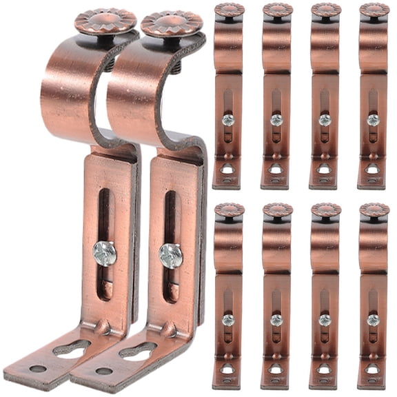 LOLIPPYY 10-Pack Rust-Resistant Iron Drapery Rod Holders, Curtain Rod Brackets for Window and Home Decor