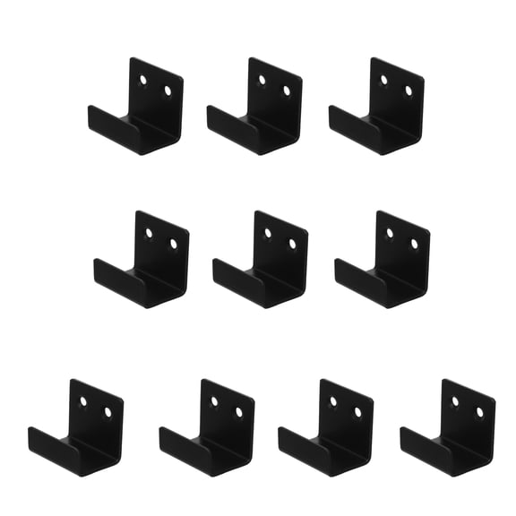 LOLIPPYY 10Pcs Dry Hanging Black Stainless Steel Wall Hooks for Mirror and Tile Home Use