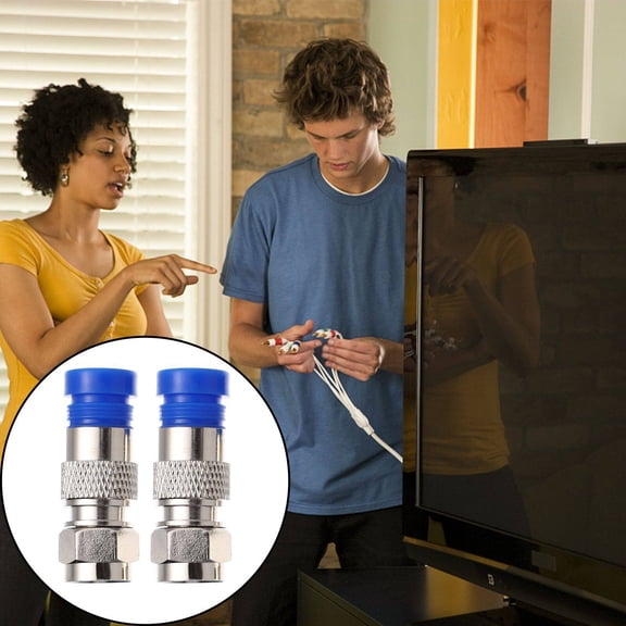 LOLIPPYY 10Pcs Durable F Compression Connector for TV Antenna with Moisture Proof Design