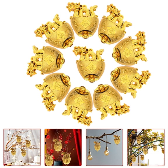 LOLIPPYY 10Pcs Durable Golden Dragon Ornament Wall Hanging Decor for Spring Festival