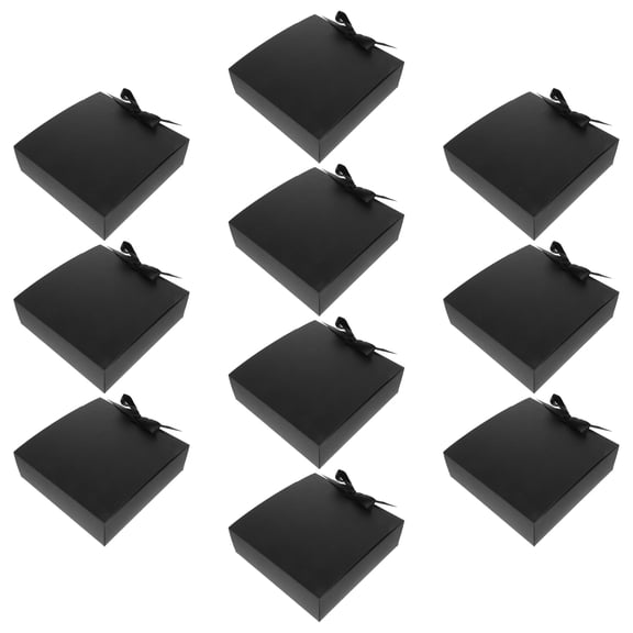 LOLIPPYY 10Pcs Durable Kraft Paper Boxes in Black with Flip Lid for Storage of Cosmetics and Candies
