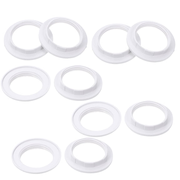 LOLIPPYY 10Pcs E27 White Plastic Lamp Holder Fixing Ring Durable Lamp Accessory for Light Fixtures