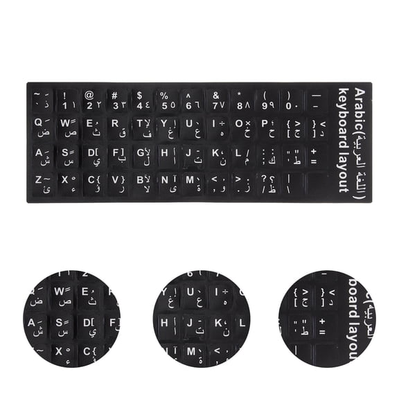 LOLIPPYY 10Pcs Easy Install Keyboard Stickers with Arabic Letters for Desktop and Laptop Keyboards