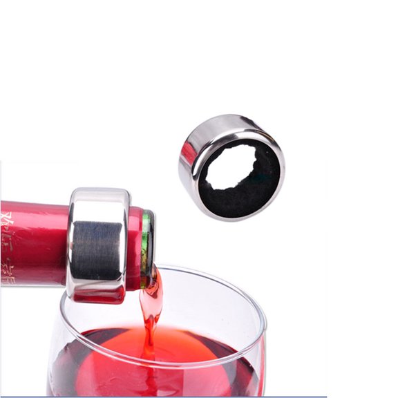 LOLIPPYY 10Pcs Easy Operate Stainless Steel Wine Drop Rings Plated Silver for Wine Bottle Drip Protection