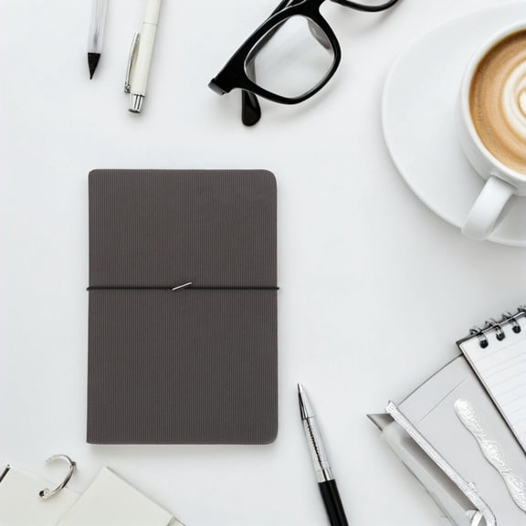 LOLIPPYY 10Pcs Elastic Notebook Bands Black Universal Fit Elastic Straps for Travel and Business Use