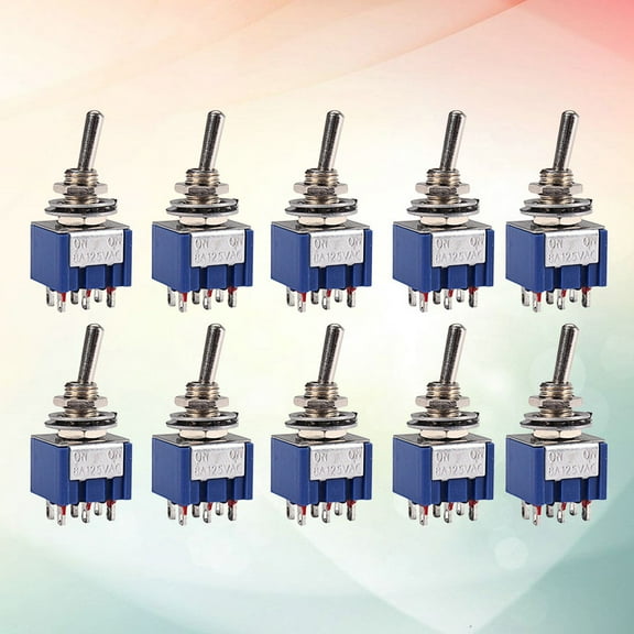 LOLIPPYY 10Pcs Electric Guitar Toggle Switch Spdt Blue for Light and Motor Control