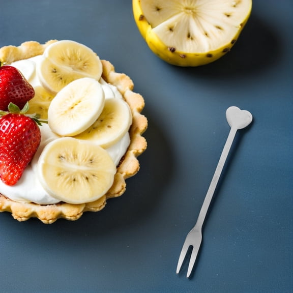 LOLIPPYY 10Pcs Elegant Silver Dessert Forks Stainless Steel for Fruit Cake and Pastries