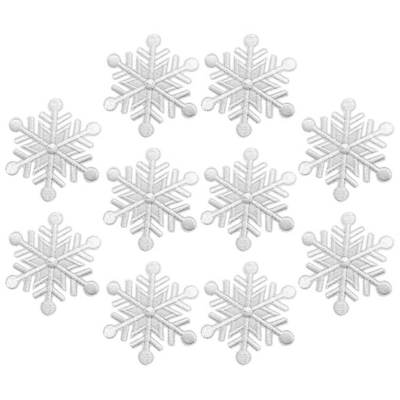 LOLIPPYY 10Pcs Embroidered Snowflake Iron on Patches for Clothing Repair and Custom Decoration