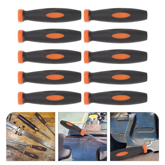 LOLIPPYY 10Pcs Ergonomic Rubber File Handles Replacement for Enhanced Grip and Use