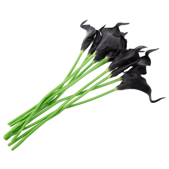 LOLIPPYY 10Pcs Fake Calla Lily Flower Adornment Black Artificial Flower Decor for Living Room Balcony