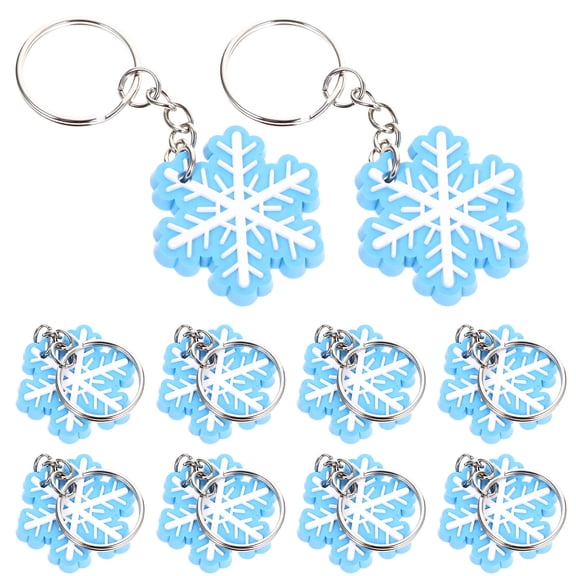 LOLIPPYY 10Pcs Festive Xmas Keychains Delicate Pvc Hanging Ornament Snowflake for Everyday Use Bags