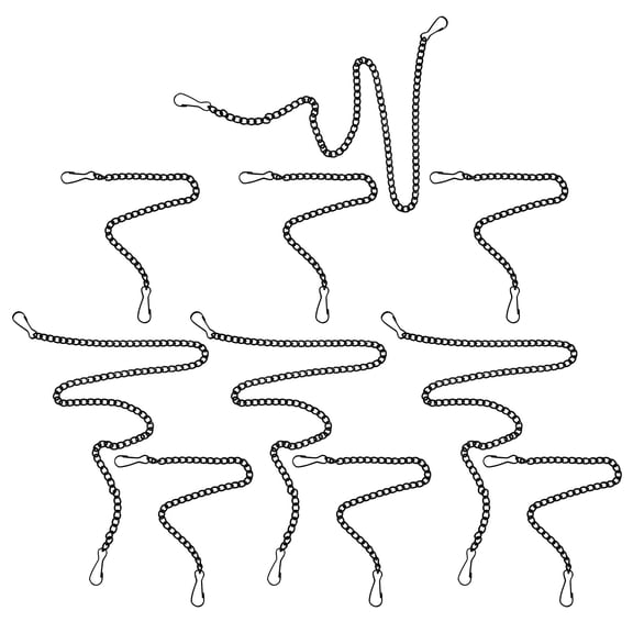 LOLIPPYY 10Pcs Flexible Black Metal Chain with Hooks for Hanging Posters Signs and Decorative Displays