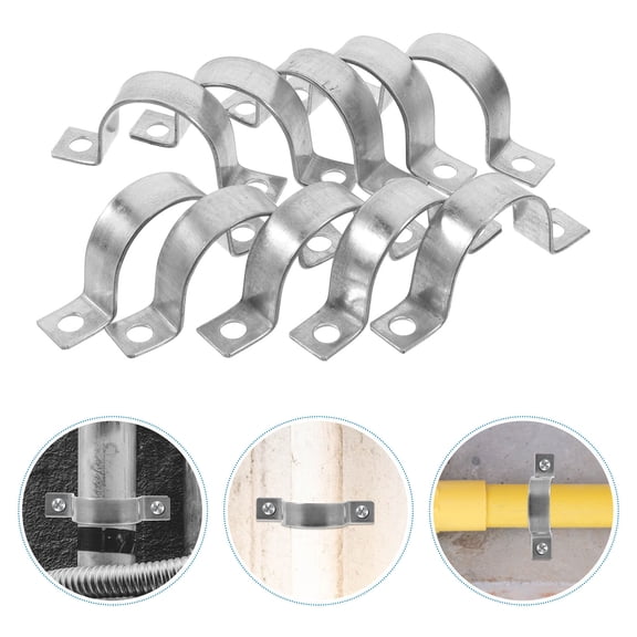 LOLIPPYY 10Pcs Galvanized Pipe Holder U Shaped Bracket For Cable Fixing Residential Use