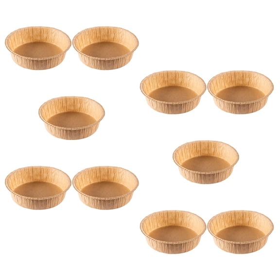 LOLIPPYY 10Pcs Golden Disposable Paper Cake Pans for Baking Cakes and Savory Dishes Easy Cleanup