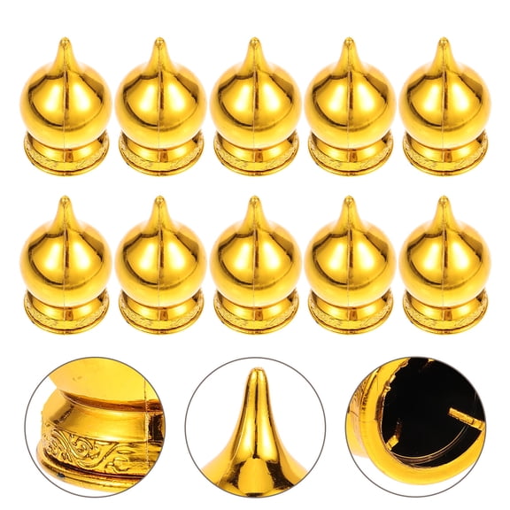 LOLIPPYY 10Pcs Golden Flag Pole Ball Topper Replacement Parts Compact Lightweight Flagpole Head