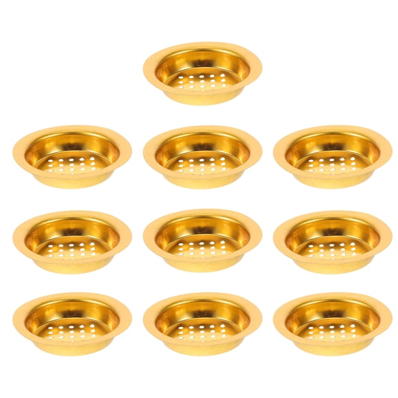 LOLIPPYY 10Pcs Golden Perforated Censer Cup Insert for Middle Eastern Bakhoor and Oud Burners