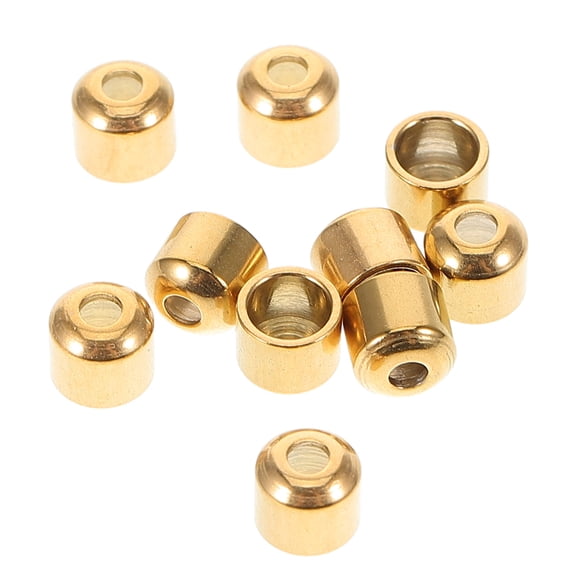 LOLIPPYY 10Pcs Golden Rope End Caps Metal Cord Lock Fasteners for DIY Bracelets Necklaces Decoration