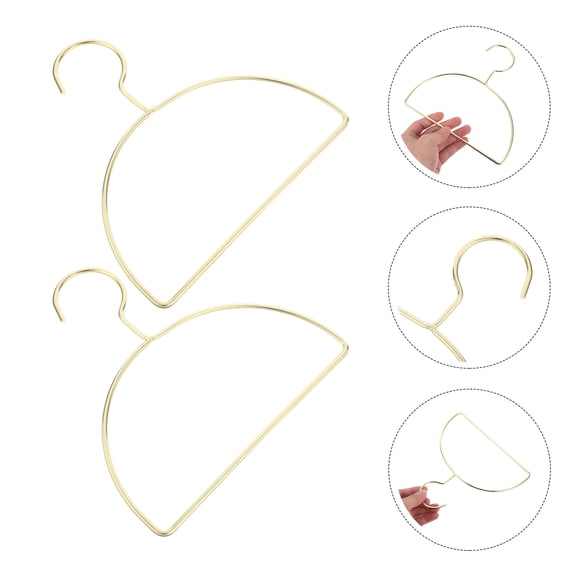 LOLIPPYY 10Pcs Golden Semi Circle Coat Hanger Metal Curved Shape Holder Space Saving Design