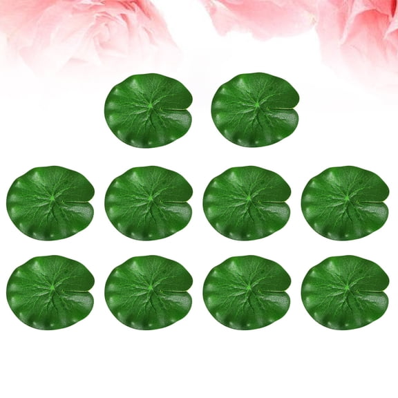 LOLIPPYY 10Pcs Green Eva Lotus Leaves Decoration for Fish Tank Pond Aquarium Natural Landscape
