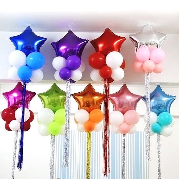LOLIPPYY 10Pcs Green Foil Star Balloons for Party Decoration Reusable and Seals Tightly for Helium Air