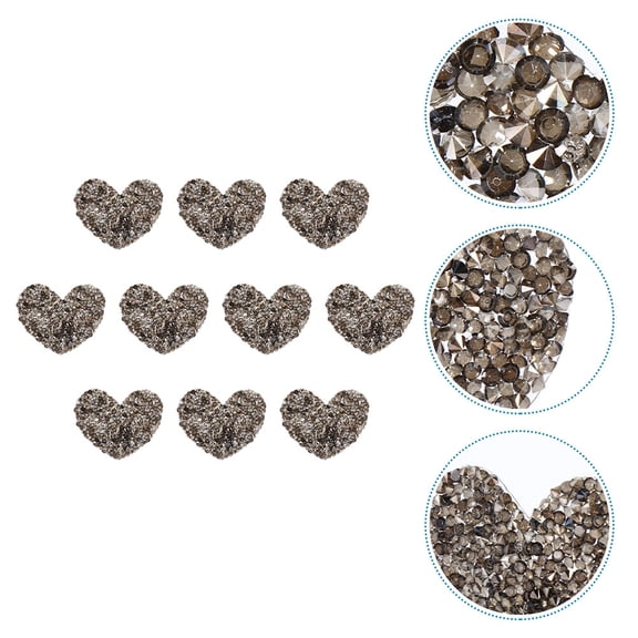 LOLIPPYY 10Pcs Grey DIY Clothing Patch Rhinestone Sticker for Dress Hat Bags Accessories