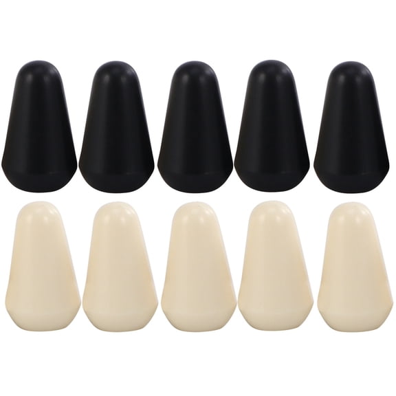 LOLIPPYY 10Pcs Guitar Switch Tip Plastic for Durability in Electric Guitar Use Black Beige