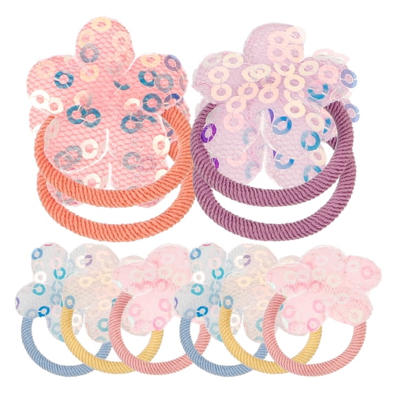 LOLIPPYY 10Pcs Hair Ties For Dogs Pet Fashion Accessories Practical Five-Petal Flower Design