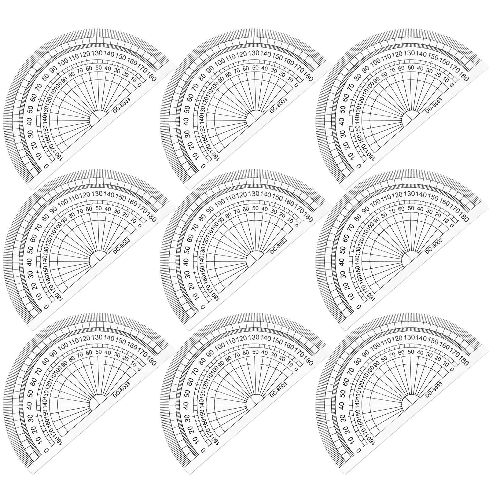 LOLIPPYY 10Pcs Half Round Plastic Protractor Ruler for Measuring Angles ...