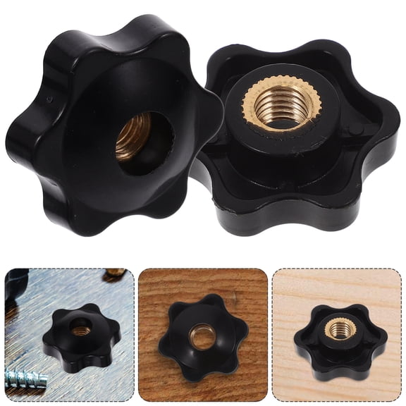LOLIPPYY 10Pcs Handle Knob Bolt Black Plastic Hexagon Knob for Machinery