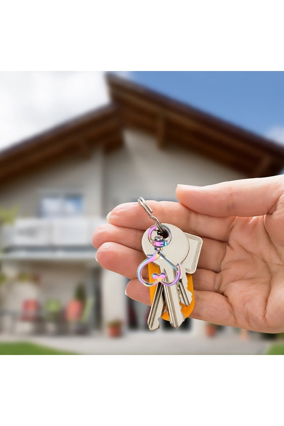 10Pcs Heart Shape Keyring Alloy Key Decoration in Colorful Style for Women