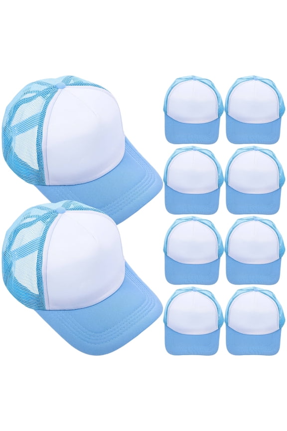 10Pcs Heat Transfer Blank Baseball Hats Mesh Design for Sublimation and Daily Outdoor Use