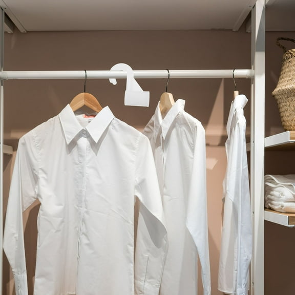 LOLIPPYY 10Pcs Heavy Duty Closet Rod Hooks White Plastic Multipurpose Hanging Hooks for Clothes