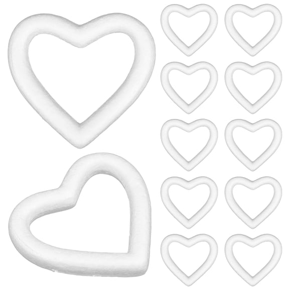 LOLIPPYY 10Pcs Hollow White Heart Model for Crafting Painting and Party Decoration Projects