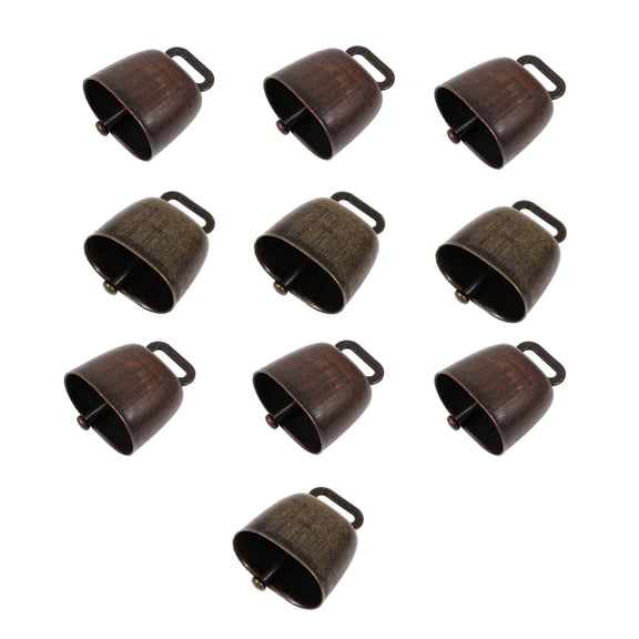 LOLIPPYY Set of 10 Iron Cattle Bells with Clear Sound, Vintage Style Assorted Colors for Pet Collar Decorations