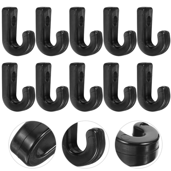 LOLIPPYY 10Pcs Kayak Replacement Parts ABS Sturdy J Shaped Hooks Outdoor Canoe Accessory for Daily Use
