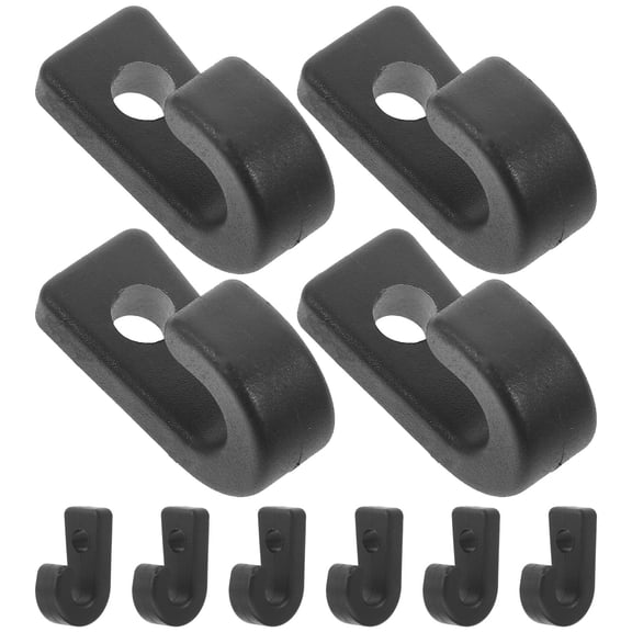 LOLIPPYY 10Pcs Kayak Replacement Parts Black Sturdy Lightweight J Shaped Hooks for Fishing Use