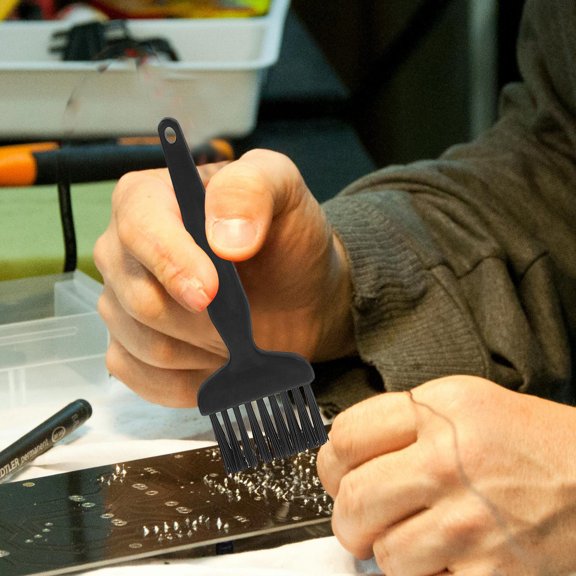 LOLIPPYY 10Pcs Laptop Brush Kit Anti Static Cleaning Tool for Electronics PA Black