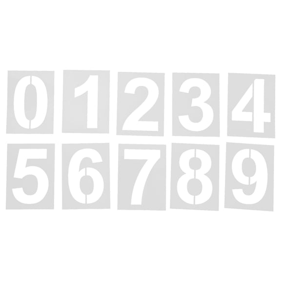 LOLIPPYY 10Pcs Large Number Stencils for Spray Paint Reusable Plastic Templates for Wall Door Mailbox