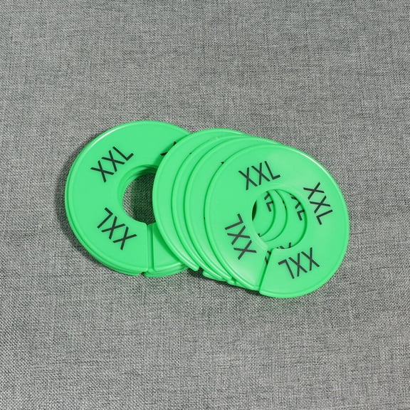 LOLIPPYY 10Pcs Lightweight Green Plastic Clothing Size Circles for Efficient Wardrobe and Retail Display