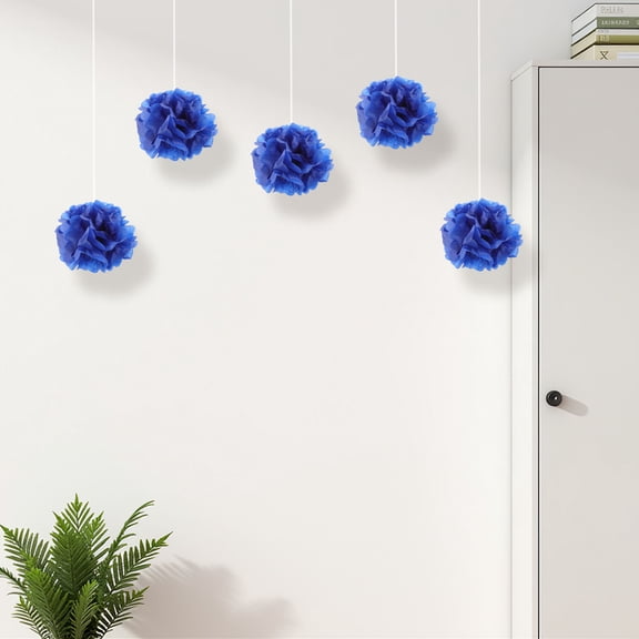 LOLIPPYY 10Pcs Lightweight Navy Tissue Pom Pom Decorations for Wedding Backdrop and Gender Reveal Parties