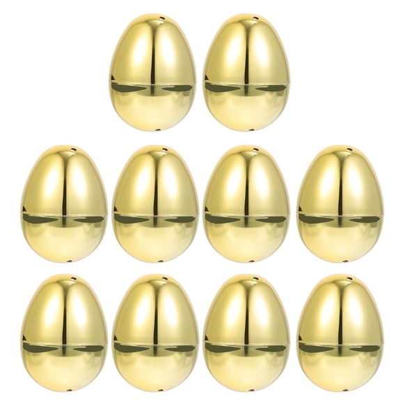 LOLIPPYY 10Pcs Lightweight Plastic Easter Eggs with Premium Golden Finish for Party Decor