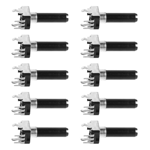 LOLIPPYY 10Pcs Linear Taper Potentiometer Black Rotary Resistor for Circuit Design and Audio