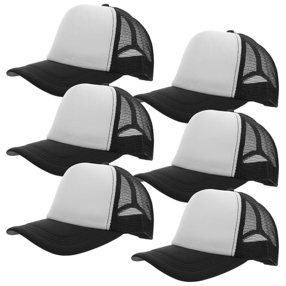 LOLIPPYY 10Pcs Mesh Sublimation Hats Black Blank Caps Lightweight Baseball Hat with Adjustable Snap