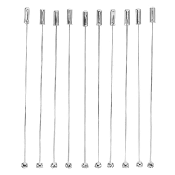 LOLIPPYY 10Pcs Metal Brooch Pins with Stoppers for DIY Corsage Hat Pins and Jewelry Crafts