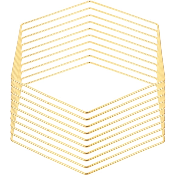 LOLIPPYY 10Pcs Metal Hoop Hexagon Hanging Dreamcatcher for DIY Projects and Home Decoration