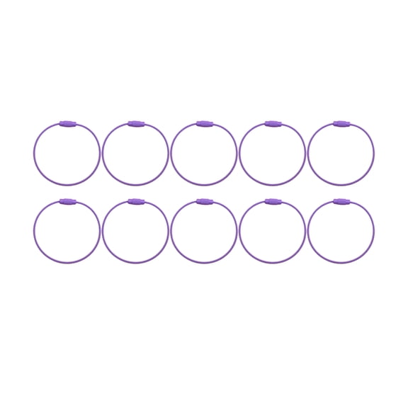 LOLIPPYY 10Pcs Metal Key Chain Parts Purple Iron Material Easy Install Durable Decoration Accessory