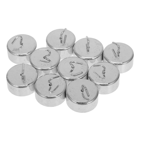 LOLIPPYY 10Pcs Metal Weight Set with Hanger for Lab and Experiment Use Plated Silver Durable Construction