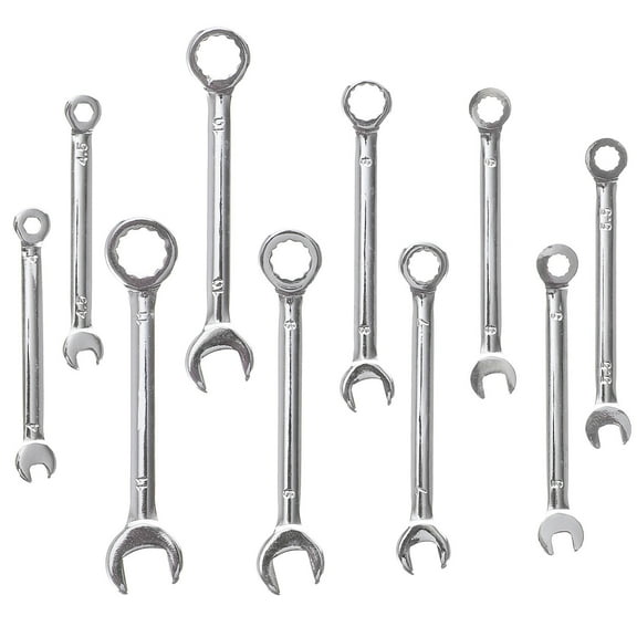 LOLIPPYY 10-Piece Metal Stubby Wrench Set Small Spanners for Furniture Repair and Equipment Maintenance