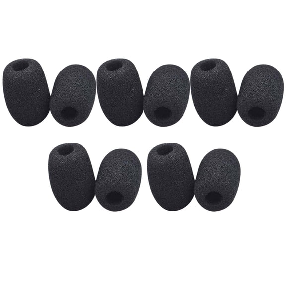 LOLIPPYY 10Pcs Microphone Covers Black Sponge Mic Shield for Versatile Speech and Conference Use