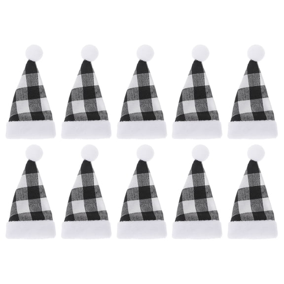 LOLIPPYY 10-Pack Mini Felt Hat Ornaments for Christmas Tree, Holiday Decorations, Tags, and Craft Supplies